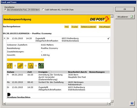 sendungsverfolgung post schweiz